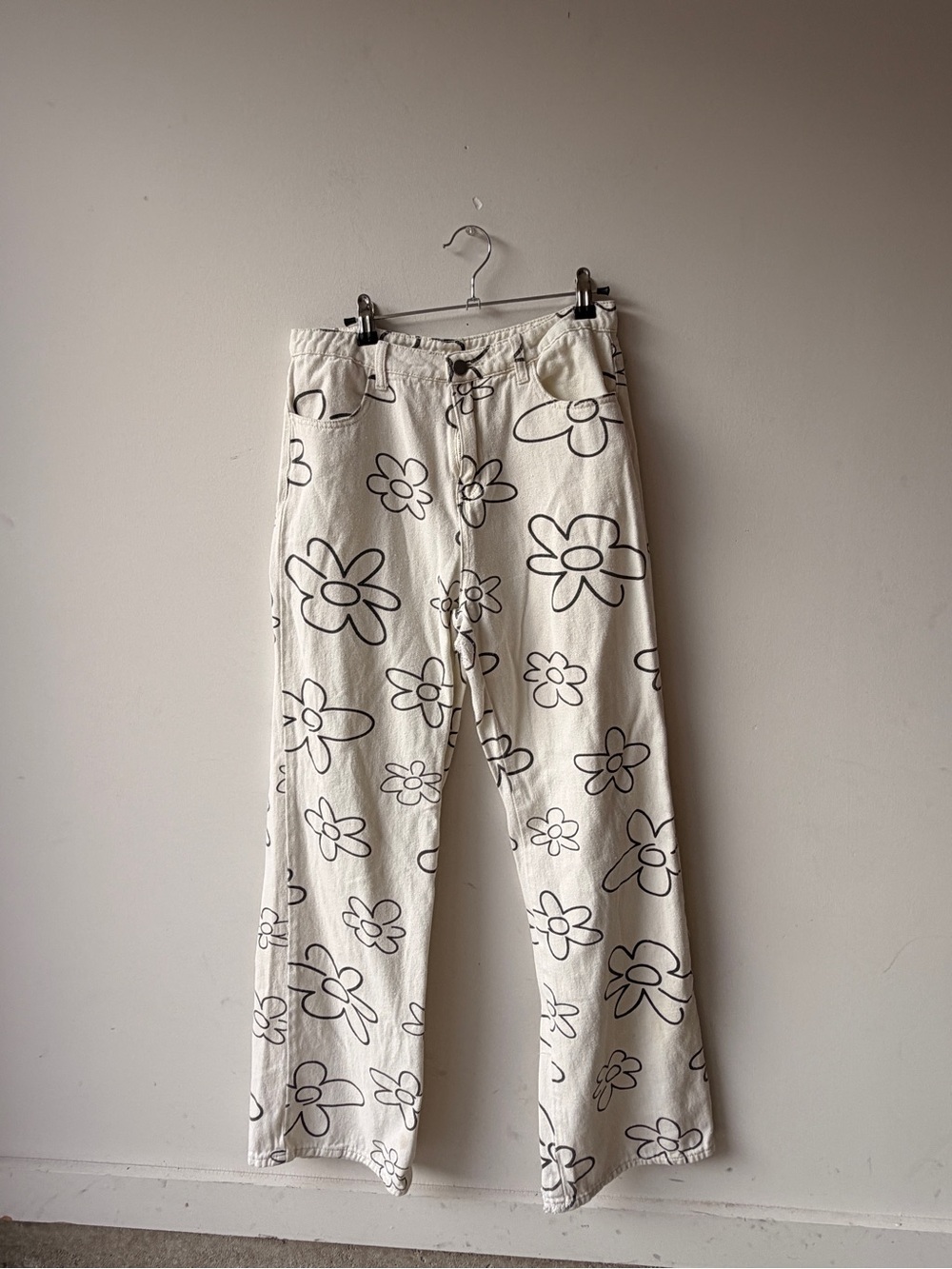 Junior Cream Floral Print  Pants